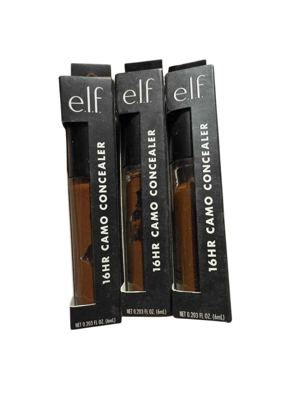 e.l.f. 16HR Camo Concealer Full Coverage Long‑Wear Lot of 3 Shades Rich Ebony